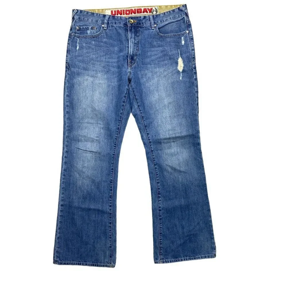 Unionbay Distressed Bootcut Jeans Size 36 X 32